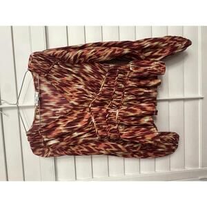 Sam Edelman Evie Textured Woven Top in Windsor Wine/Ikat Size M